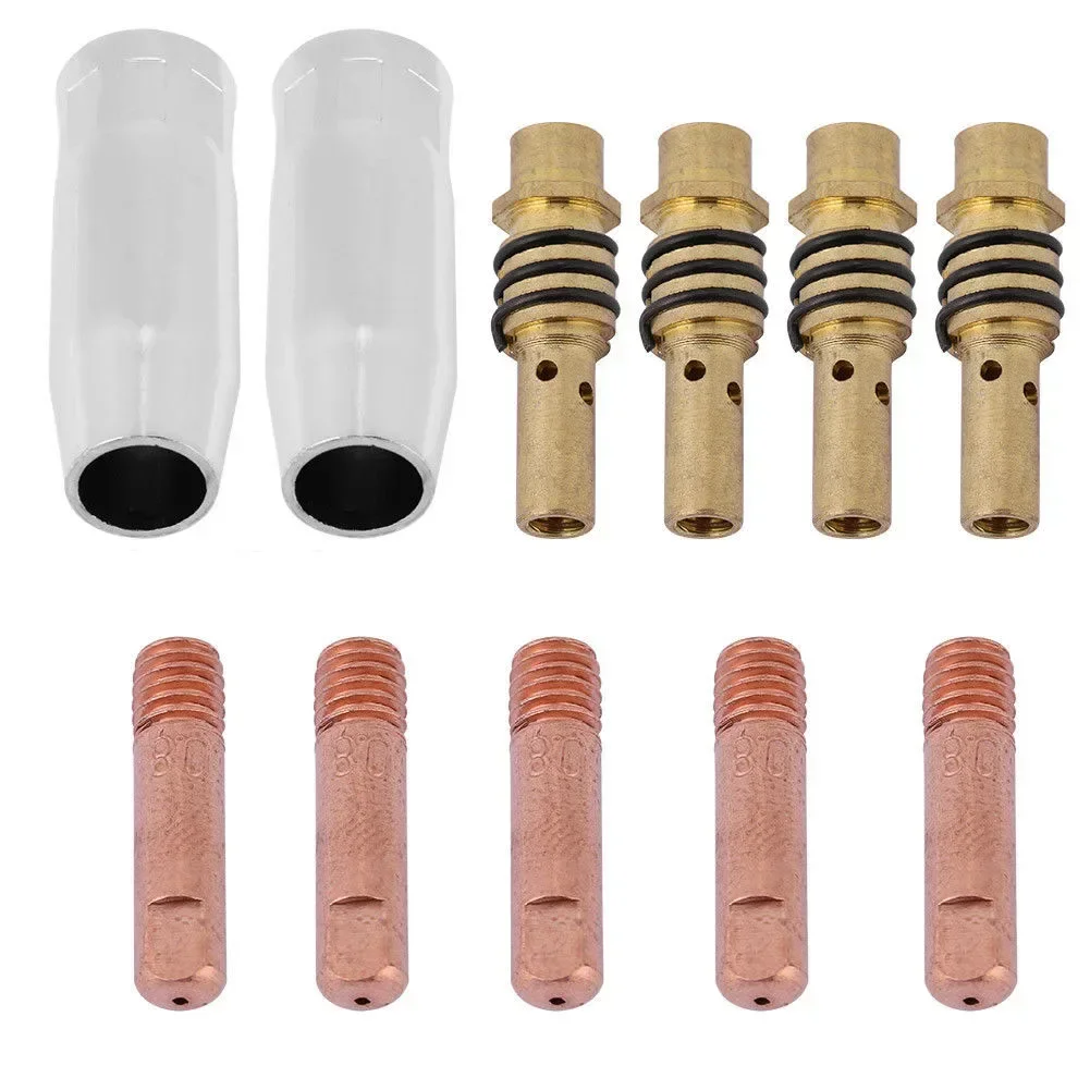 11pcs/set MIG Welding MB15 15AK Contact Tip 0.8/1.0/1.2mm Mig Contact Tip Consumables Welding Nozzle Tip Replacement Parts