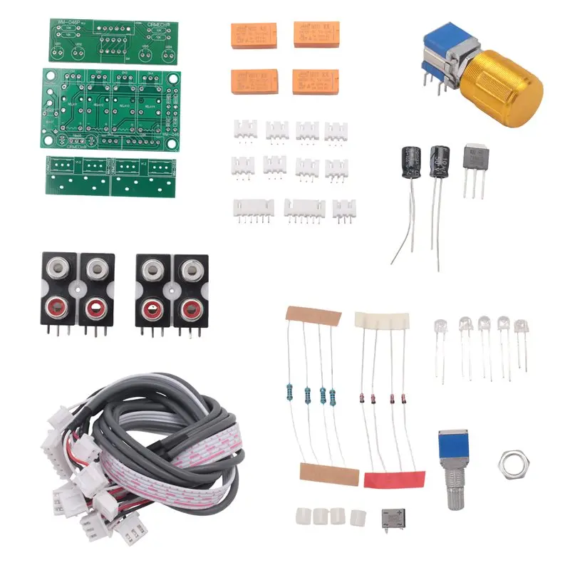 ABGG-Relay 4-Way Audio Input Signal Selector Switching RCA Audio Input Selection Board Of Rotary Switching