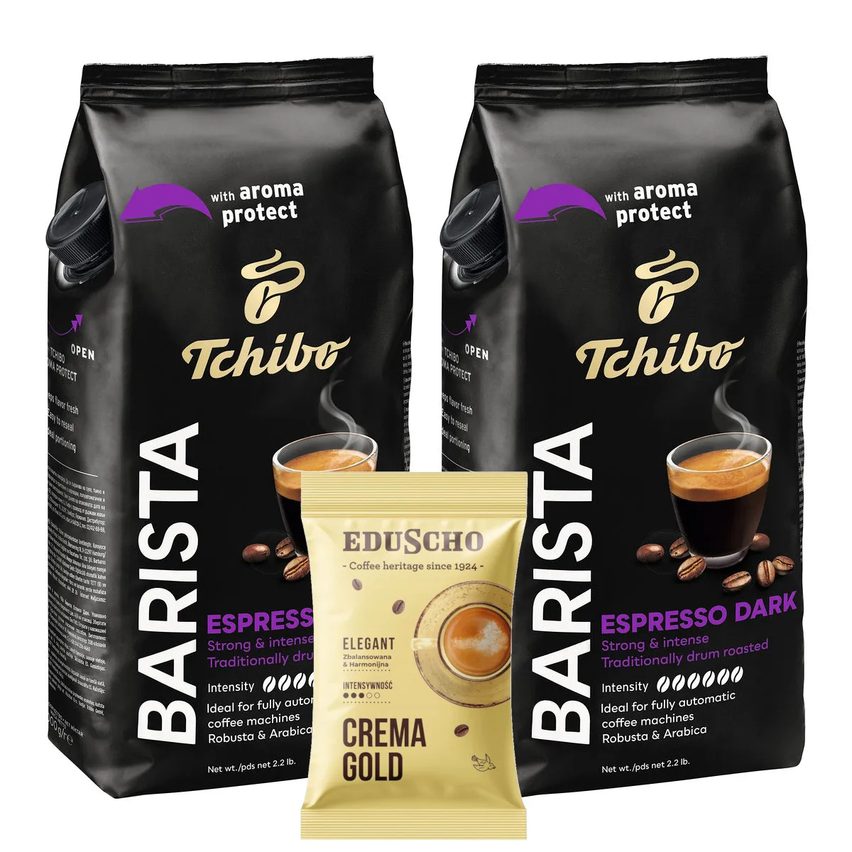 TCHIBO Barista Espresso Dunkler Kaffee 2x1kg + FREE Crema Gold 100g