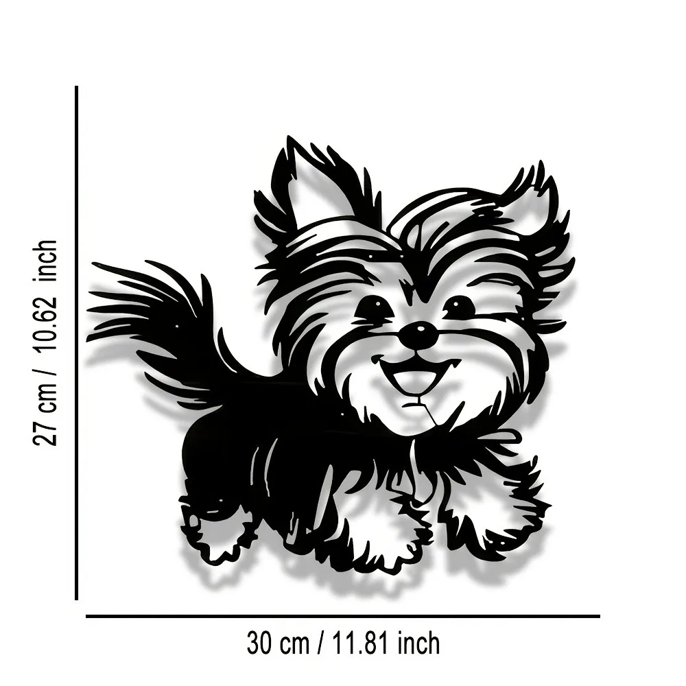 CIFBUY Metal Wall Art Dog Puppy Iron 2D Decor Rustic Home Living Room Bedroom