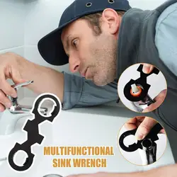 Sink Wrench Faucet Tool Sink Drain Wrench Installation Tool Bathroom Wrench Multifunction Basin Wrench Faucet Nut Removal Tool