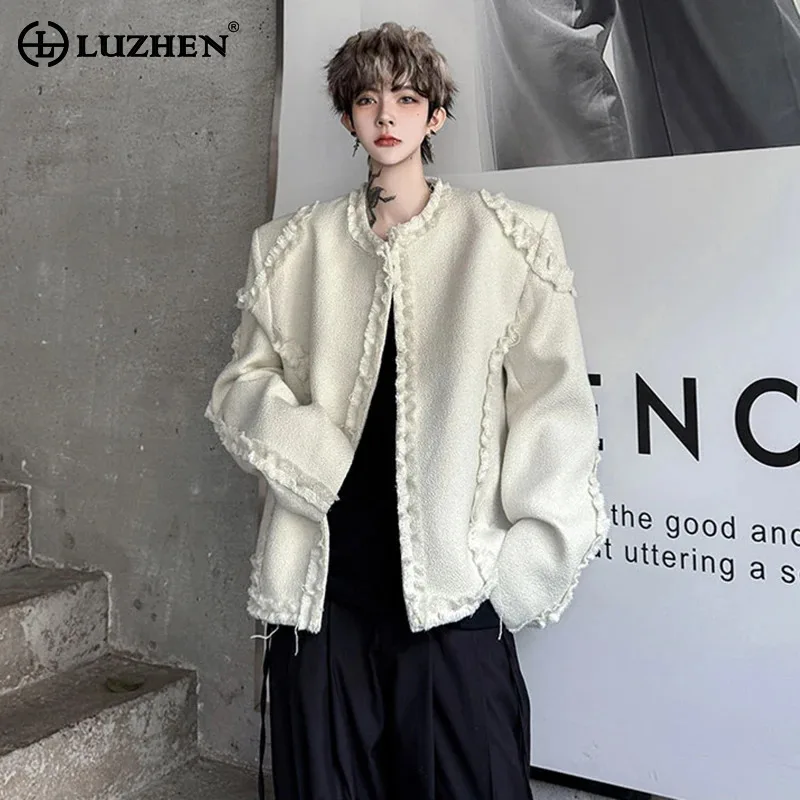 

LUZHEN элегантный темпераментный складной лоскутный дизайн повседневная куртка кардиган мужская мода высокое качество однотонное пальто JY4139