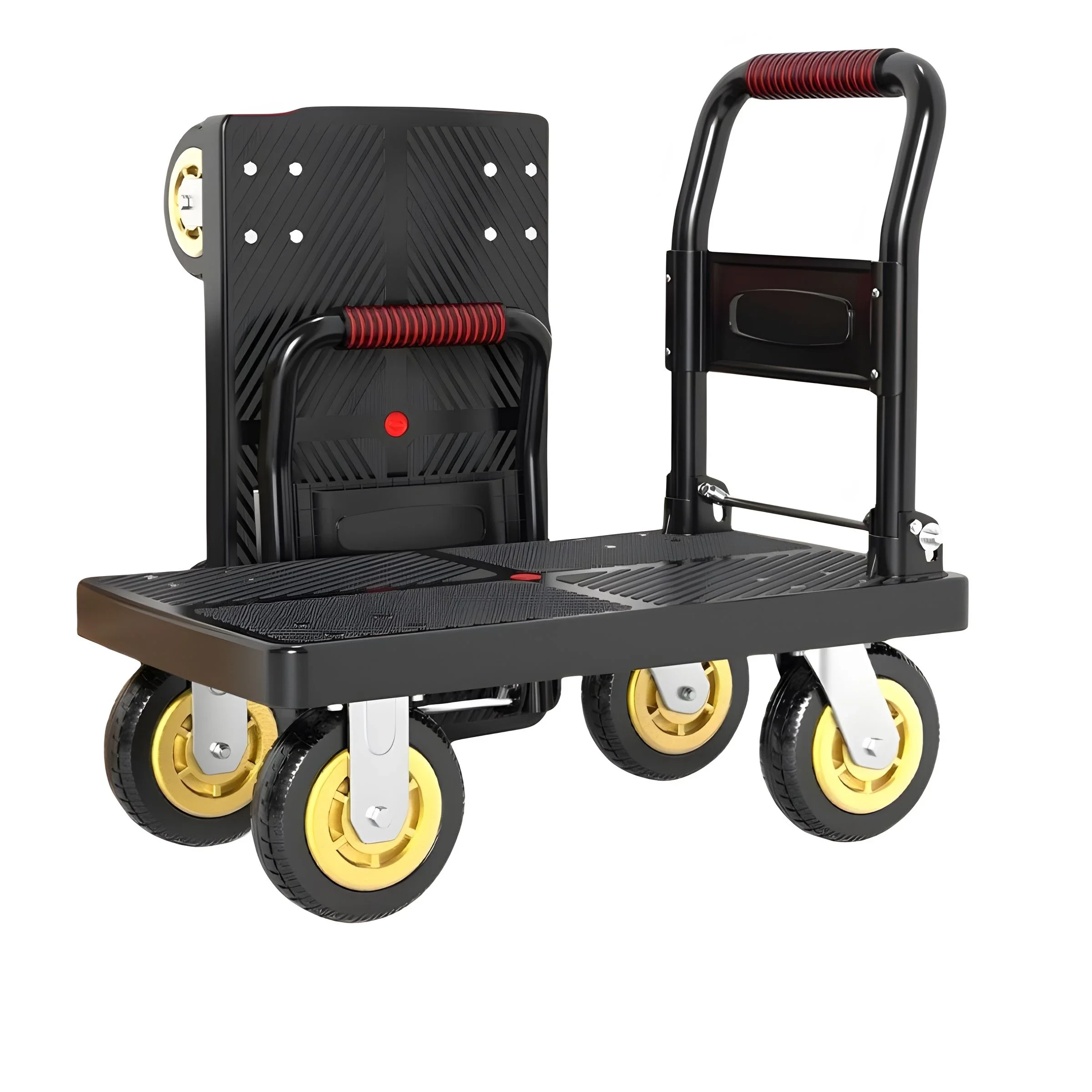 Foldable Flatbed Handling Vehicle, Hand Carts, Silent Cargo Pulling, Household Material Handling Tools, 72x48cm, 60-360kg