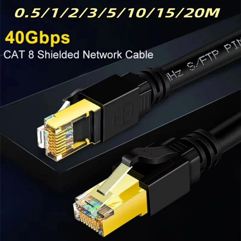 Cat 8 Ethernet Cable LAN Network Cat8 Rj45 Speed Network Cable 40Gbps 2000Mhz 26AWG 1m 2m 3m 5m 10m 20m  For Router Modem