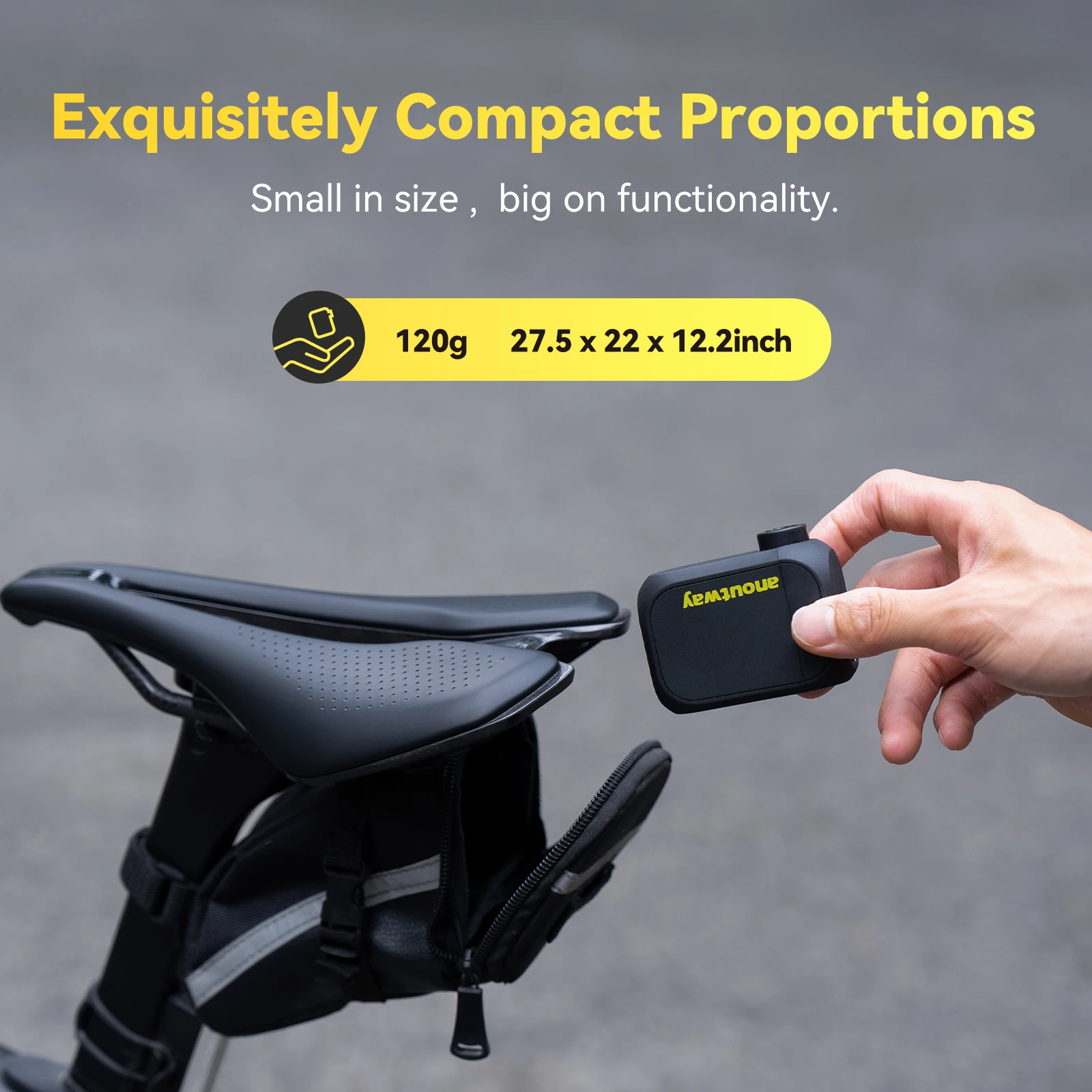 Anoutway AT1 Mini Air Compressor Portable Bicycle Pump 120mAh Cordless Schrader Presta Valve Pump Cycling Bike Accessories