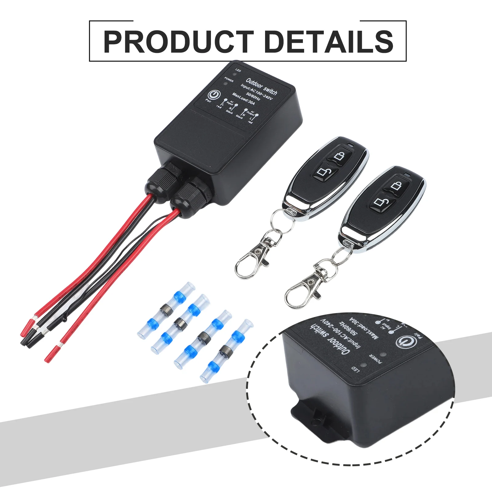 Wireless Remote Control Radio Control Switch AC110-240V 30A For Outdoor Lighting  For Test Measurement Tool Accessory
