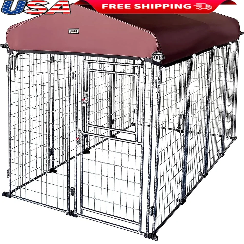 

Heavy Duty Outdoor Dog Kennel with Roof Waterproof Large Dog Playpen Secure Durable Collapsible Pet Enclosure Easy Assembly