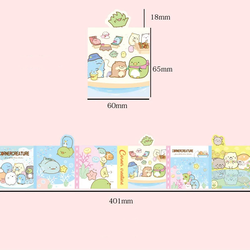 Kawaii Sumikkogurashi Portable Notebook Sticky Note Memo Book Sticker Book Message Paper Tearable Anime Stationery Girls Gift