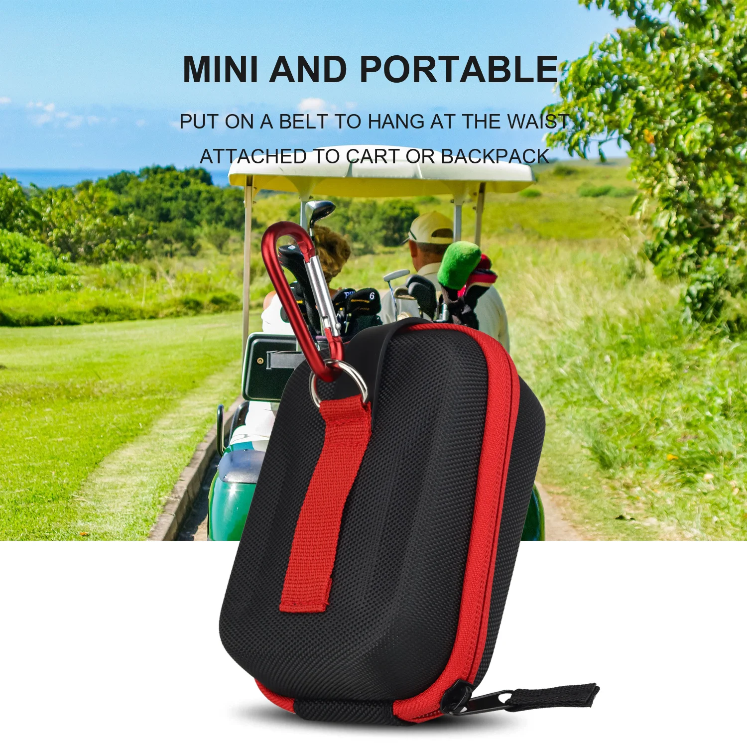 Magnetic Golf Rangefinder for CASE with Carabiner Belt Loop Hard-Shell Range Finder Carry Box Waterproof Shock-proof Storage Bag