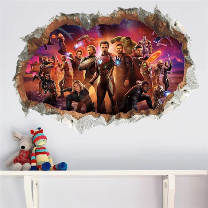 Marvel Avengers 3D Wall Stickers For Kids Rooms Living Room Bedroom Wall Decoration Boys Gifts uperheroes Movie Poster view 6
