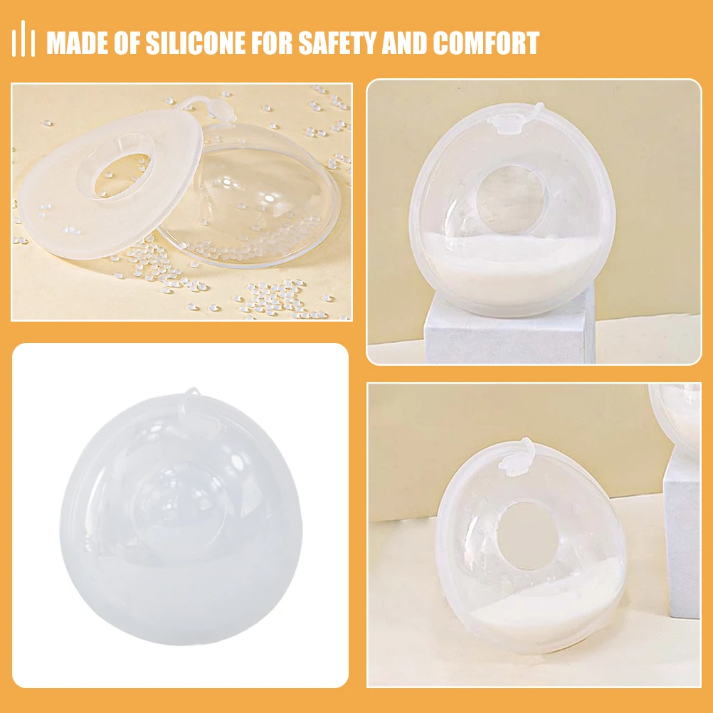 

2 Pcs 55ml Wearable Breast Collector Anti-spill Silicone Protector Reusable Hands- Catcher Nursing Cups Breastmilk