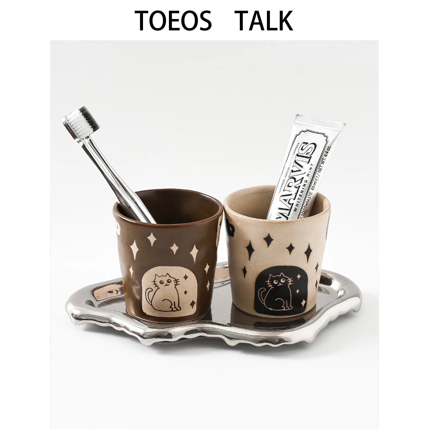 Japanese Style Hand-Painted  Ceramic Toothbrush Set High Aesthetic Couple Brushing Cup Wash Cup Set Creative Home Bathroom...