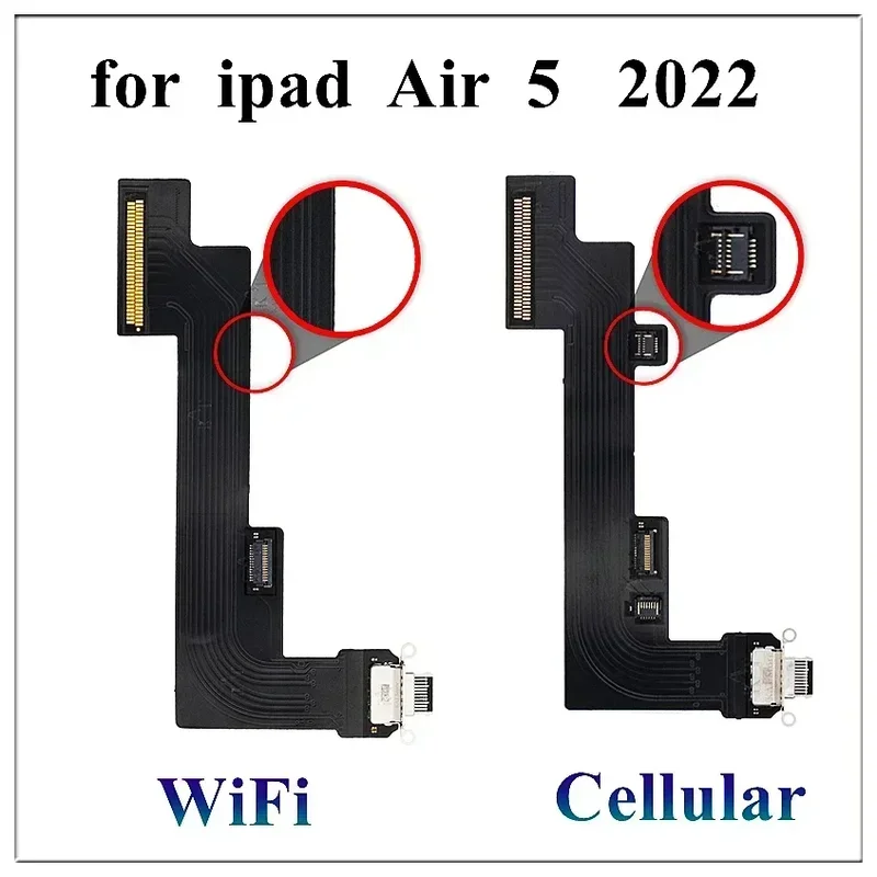 1Pcs for IPad Air 5 2022 10.9 Inch Charging Charger Port Connector Flex Cable A2588 A2589 A2591 4G WiFi Replacement Parts