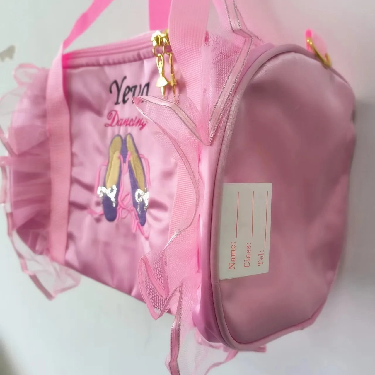 Personalized Dance Bag for Girls, Ballerina Bag for Kids, Small Duffle Bag, Custom Name Birthday Gift, Pink Girls Dance Bag