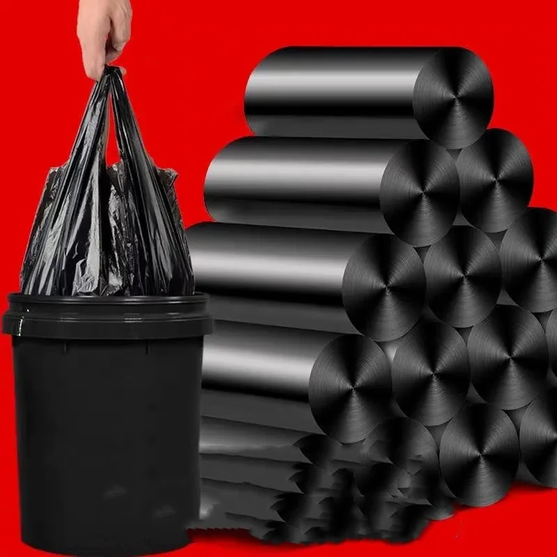 Bolsa de basura portátil para el hogar, bolsa gruesa desechable pequeña de gran capacidad para Hotel y oficina, color negro, 1000 piezas