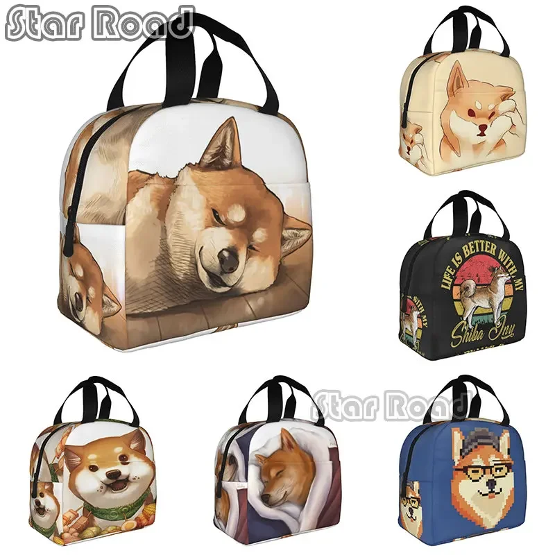 

Funny Shiba Inu Dog Lunch Bag Tote Bag Insulated Organizer Lunch Holder Bag for Work Workout Outdoors Picnic Beach Travel