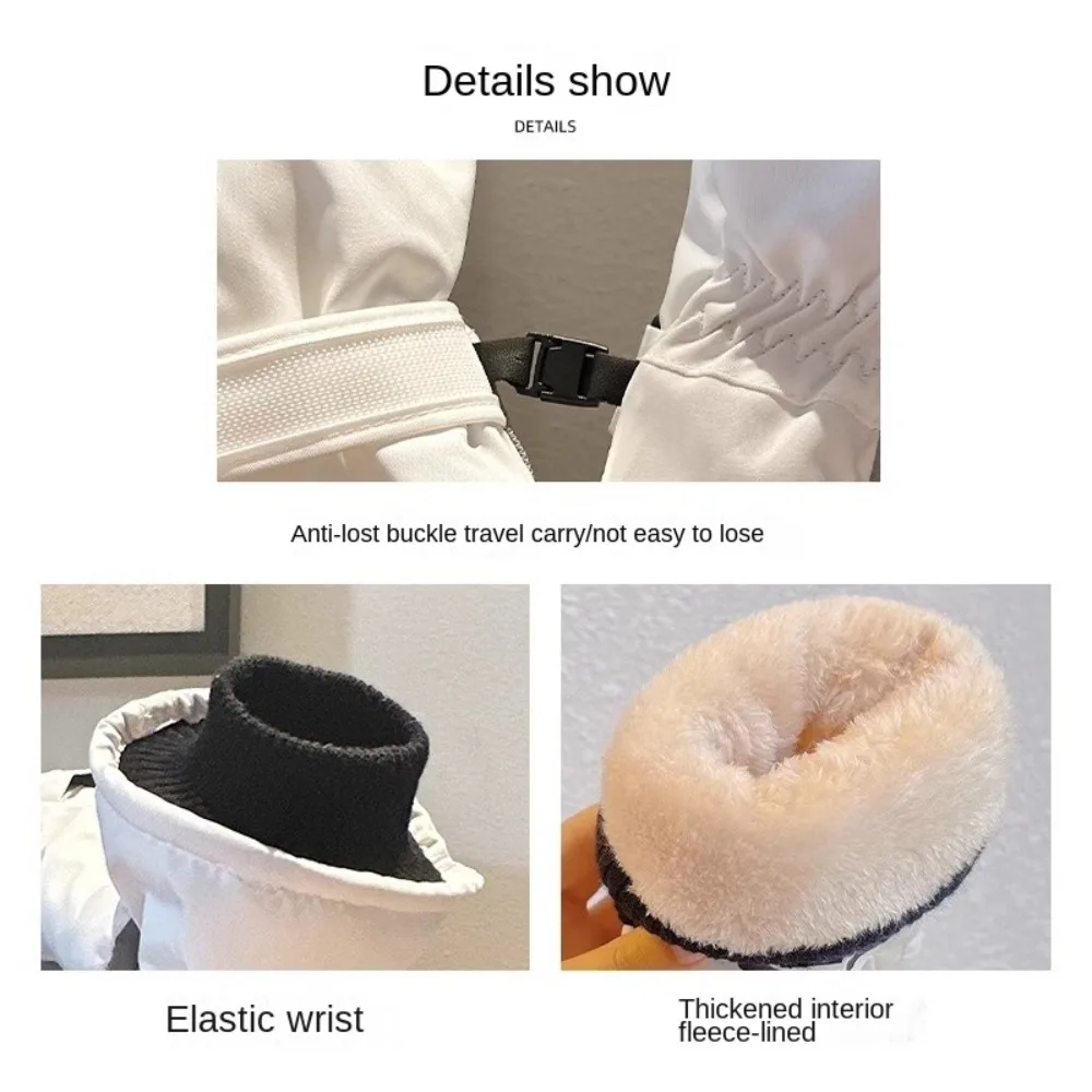 Protective Gears Full Finger Skiing Gloves Plush Waterproof Snow Gloves Thick Windproof Winter Warm Gloves Riding