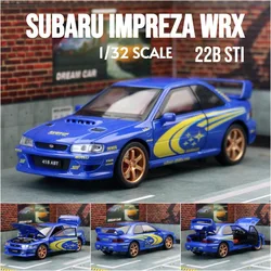Simulation 1:32 Subaru Impreza WRX 22B STI Modified Car Model Alloy Metal Diecast Miniature Voiture Children Boy Bithday Gift