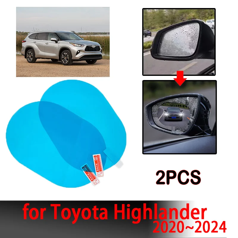 Для Toyota Highlander 2020 ~ 2024, аксессуары, автомобильные зеркала, стекло, противотуманная пленка, водонепроницаемые защитные пленки, автозапчасти, наклейка