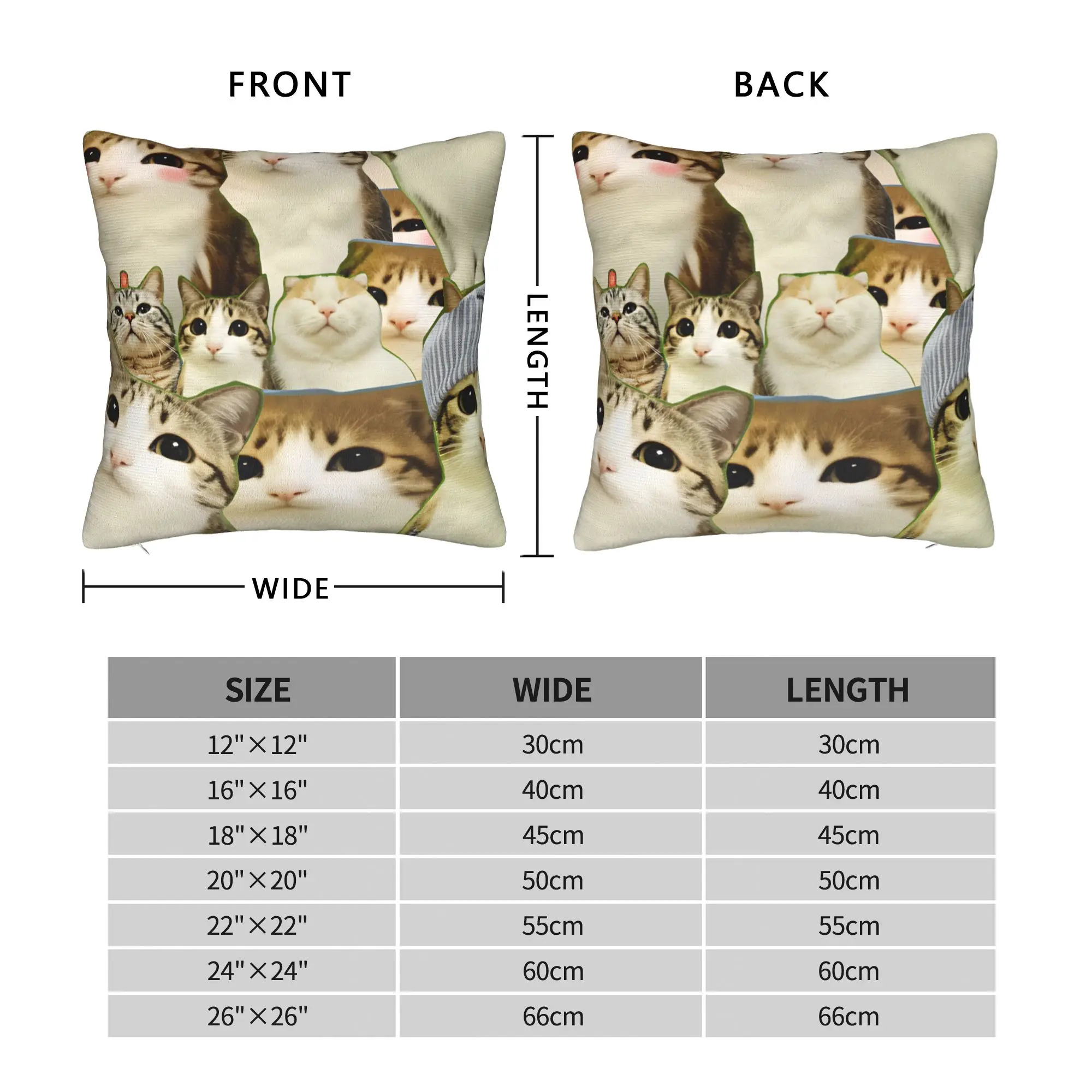 Pillow Case Meowl Cat Owl Cute Pet Stickers Print  Pillow Cover For Sofa Couch Bed Living Room Vintage Pillowcases