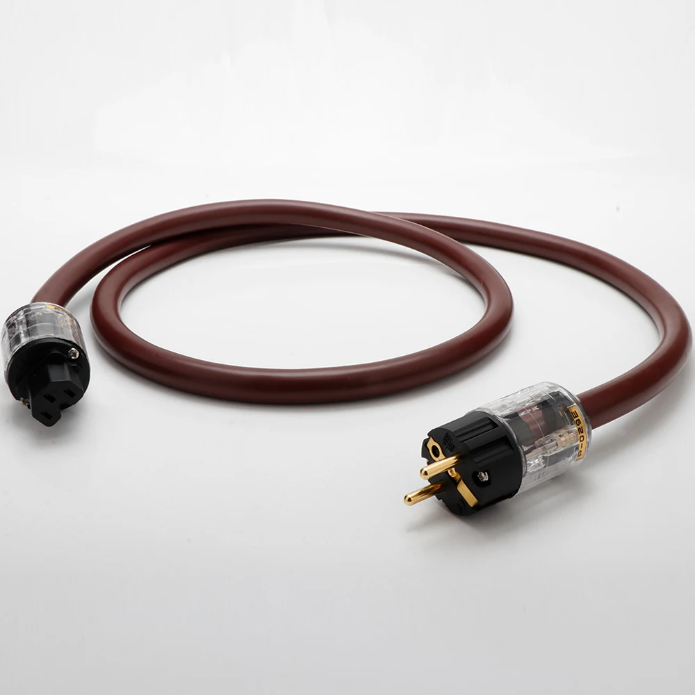

High End Audio Power Cord Cable with gold plated male EU/US Power Plug IEC Power Connector for AMP D520P029