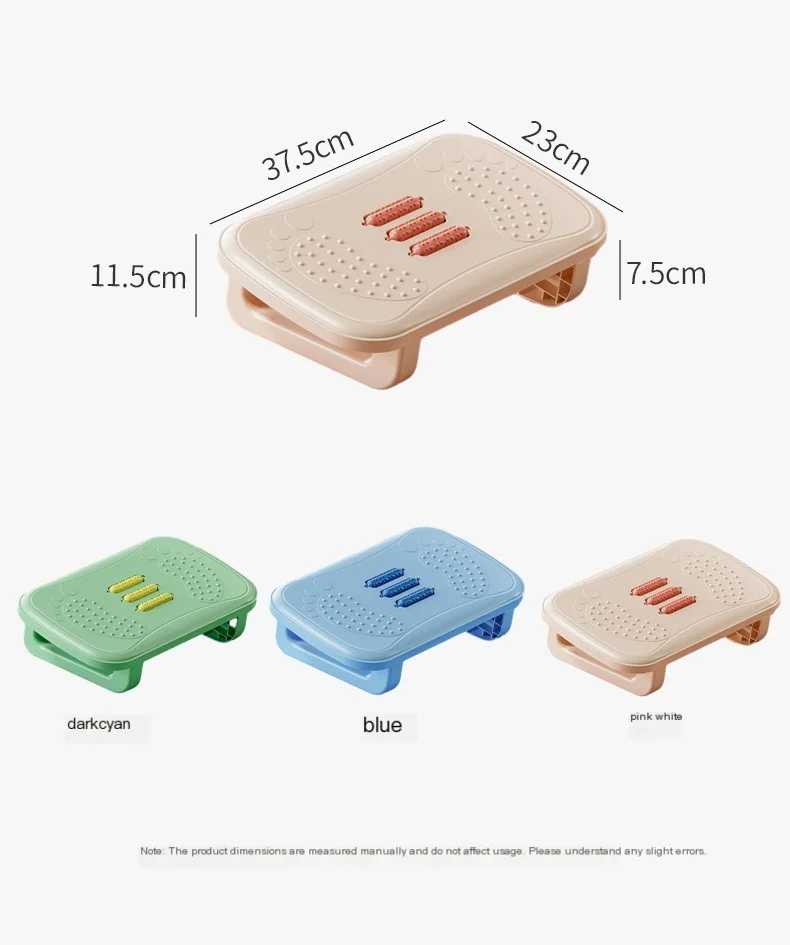 Office Underdesk Stool Ergonomic Non-Slip Footstool With Massage Rollers Furniture Item For Posture Correction And Pain Relief