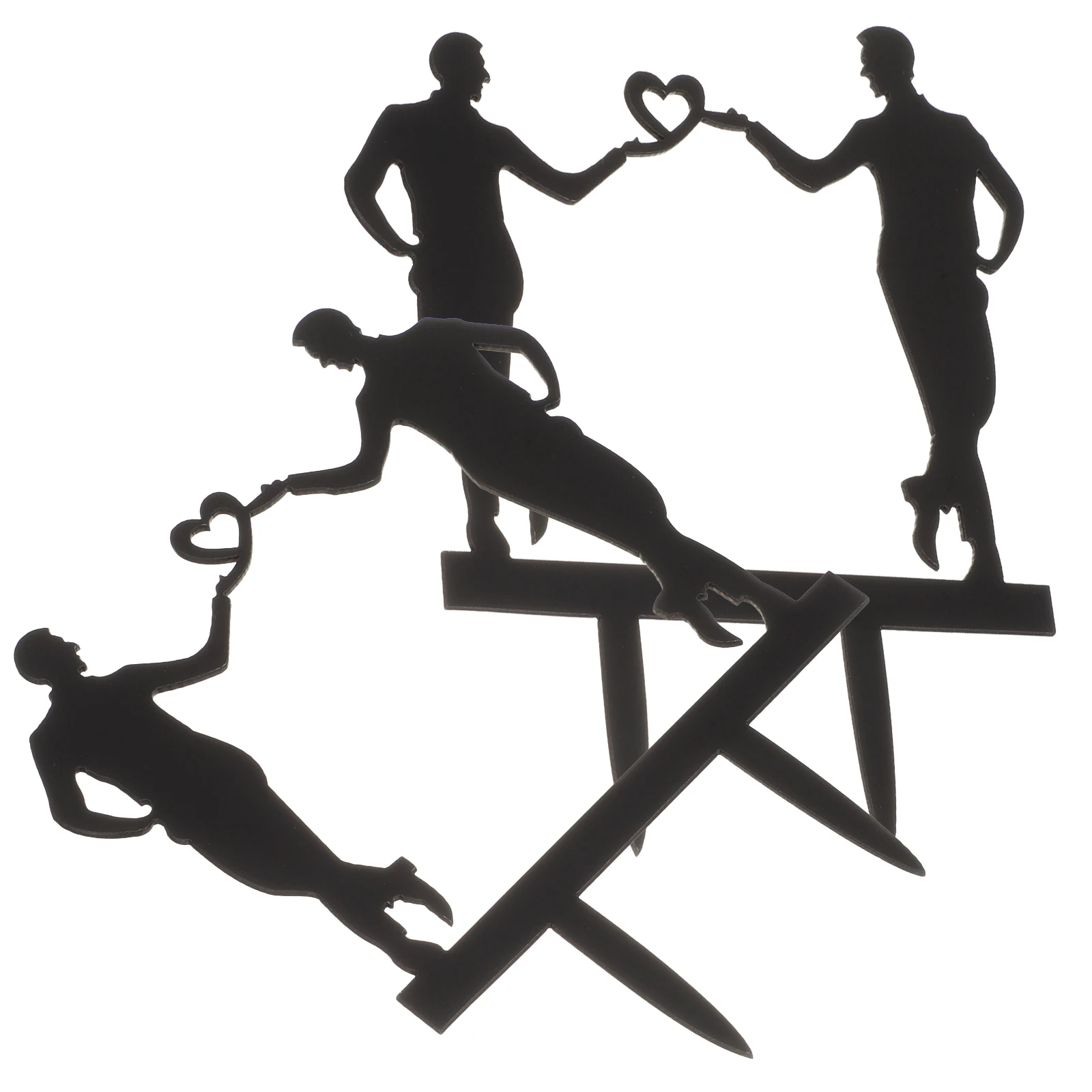 

2 Pcs Cake Decorations Black Same Wedding Picks Day Cupcake Toppers Gay Adornments Cake Picks Decors