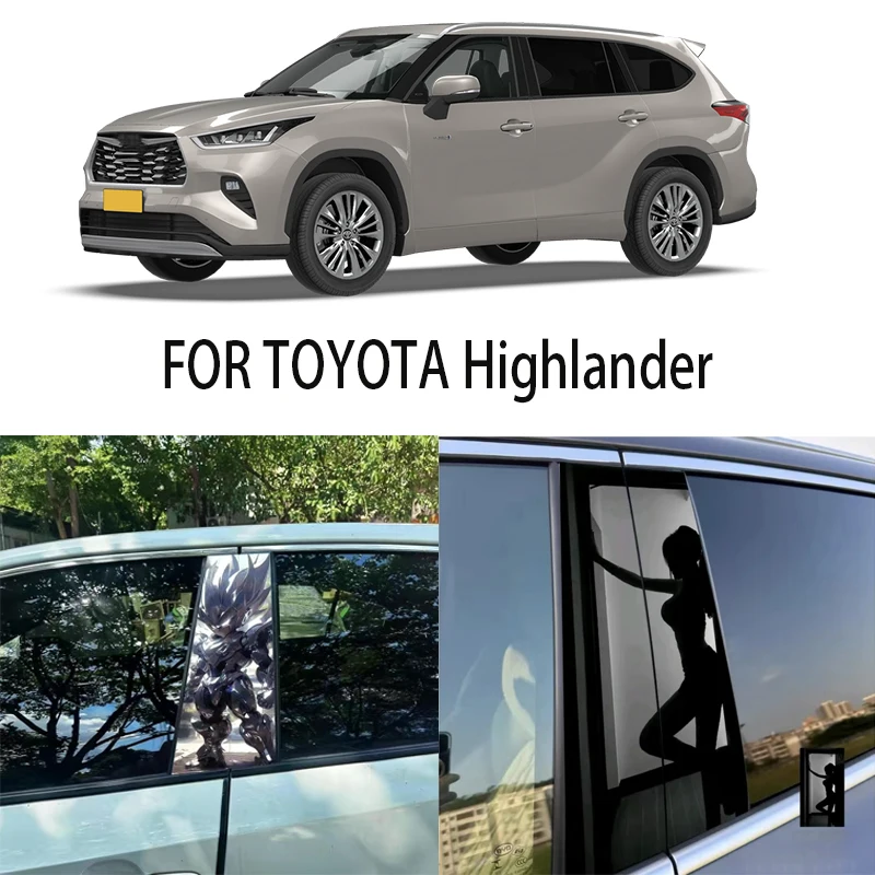 

Door Window Decoration Trims Pillar Posts Stickers Auto Styling For TOYOTA Highlander Car accessories