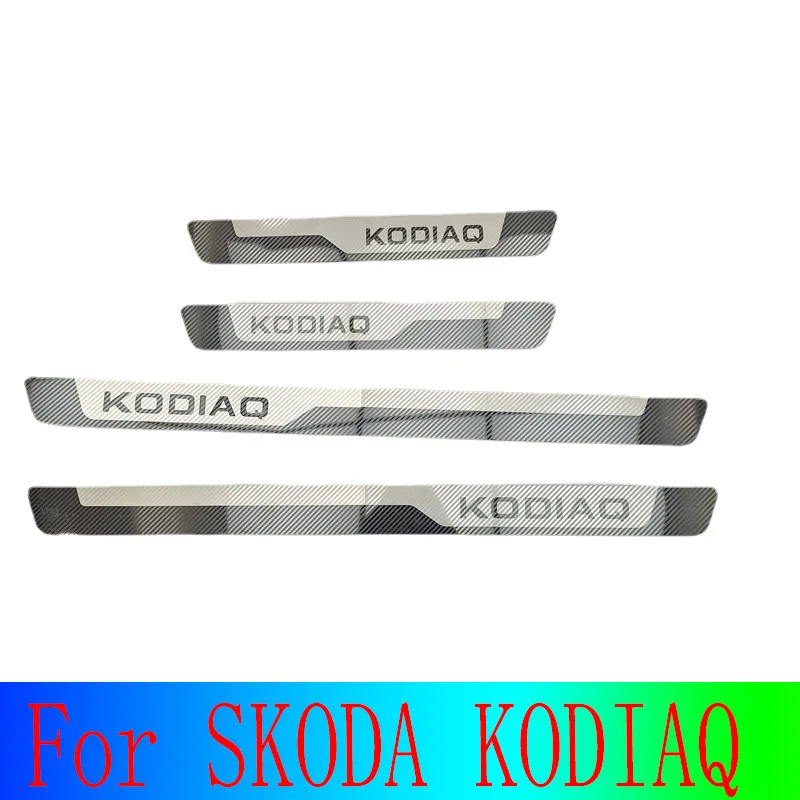 

For SKODA KODIAQ Car Door Edge Protection Exterior Accessories Trim Sill Scuff Plates Stainless Steel Accessories Chrome Trim