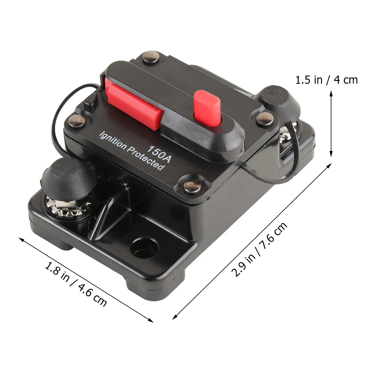 

150A Manual Reset Circuit Breaker High Amp Dual Stud Black Waterproof Ship Use High Sensitivity Overcurrent Protection Circuit