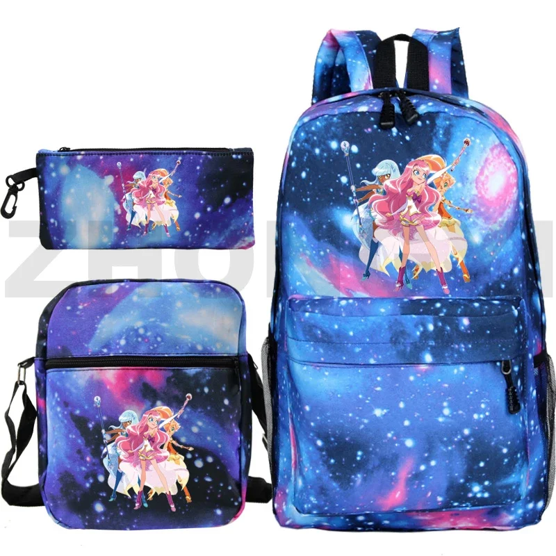 Fashion Lolirock Backpack 3 In 1 Set Large Capacity School Bags Canvas Anime Backpack LoliRockstar Rucksack for Teenager Girls