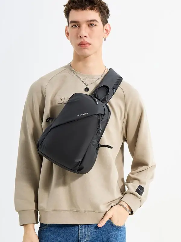 Faionable Borsa a tracolla da uomo di grande capacità Borsa da petto in tessuto di bue impermeabile Casual Sle Single oulder Bapa