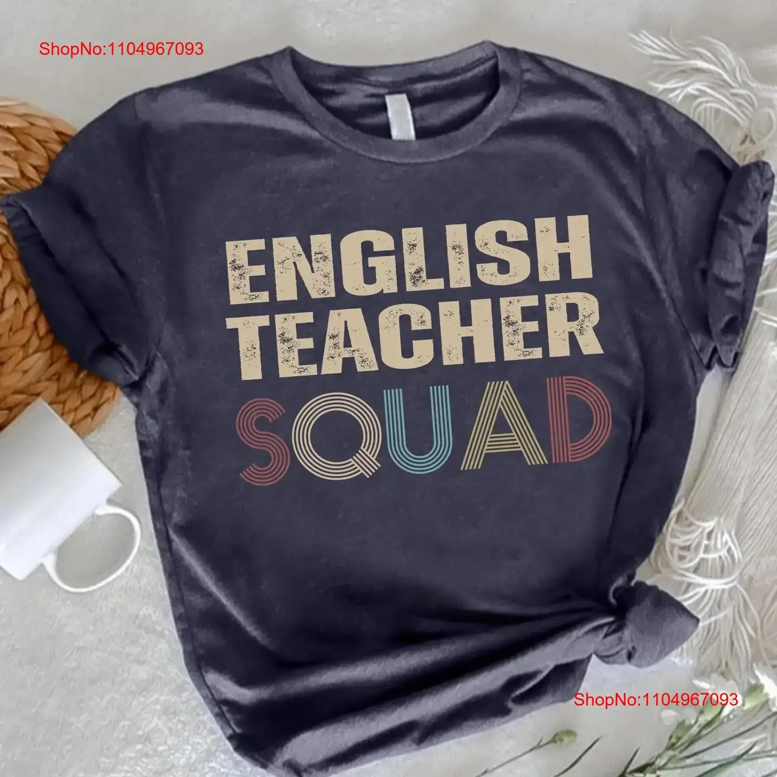 

Футболка с отрядком учителя английского языка, новая футболка GifT Crew Back To School Appreciation, винтажная стираная уличная одежда унисекс, дизайнерская одежда для дома