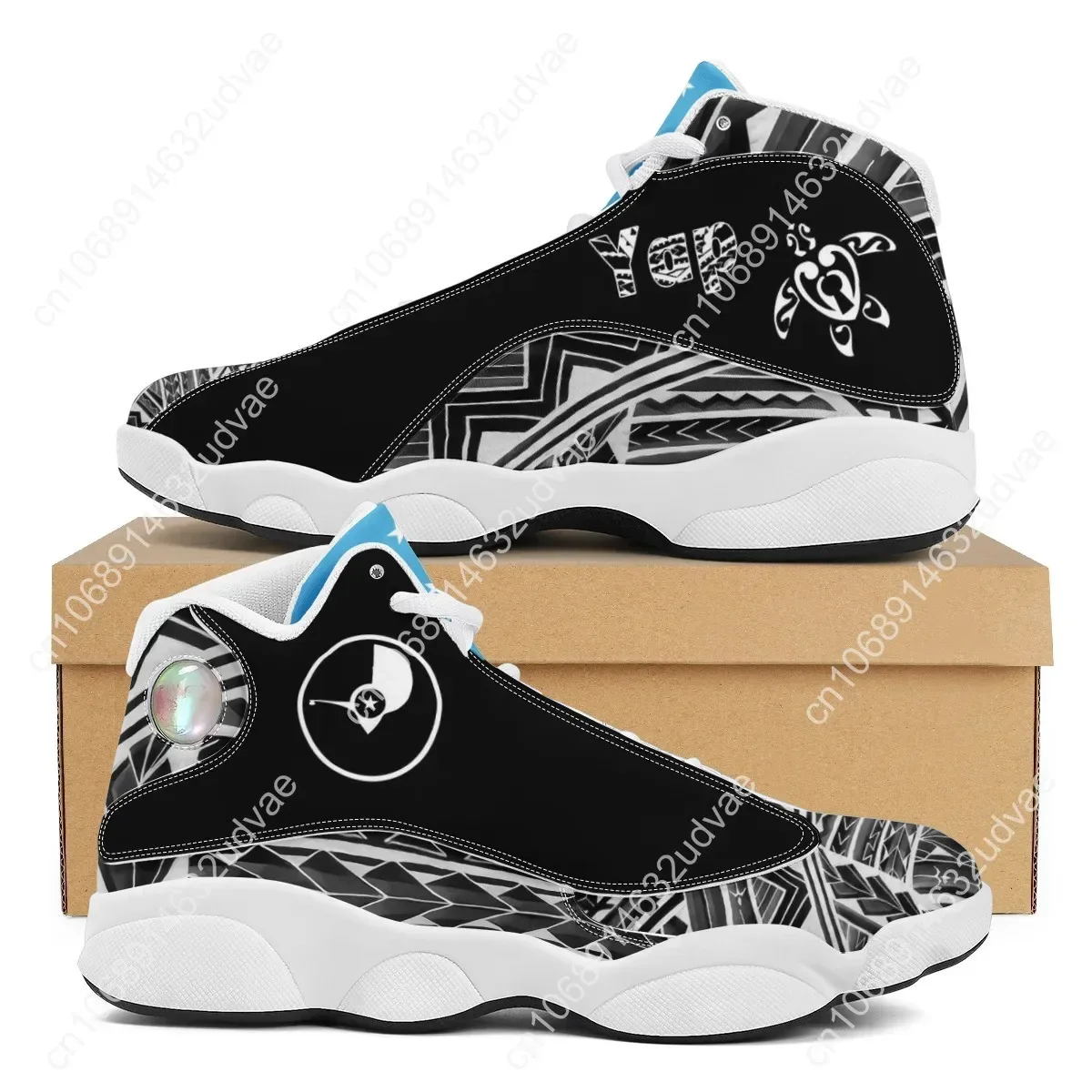 Zapatillas de correr de estilo Tribal de Samara polinesiana para hombre, zapatos deportivos de baloncesto personalizados con logotipo de equipo, novedad