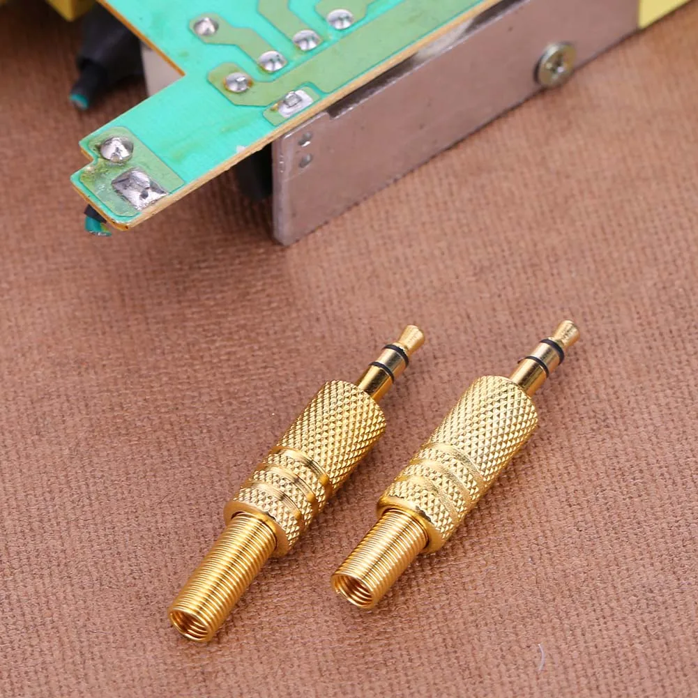 2pcs Stereo 3.5mm 1/8in Headphone Earphone DIY Audio Jack Plug Connectors