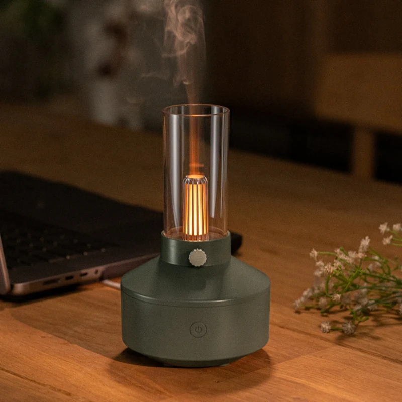 Umidificador de Ar com Simulação Candle Light, Difusor De Aromaterapia, Difusores De Óleo, Lâmpada De Atmosfera De Mesa, Casa, Promoção, 150ml