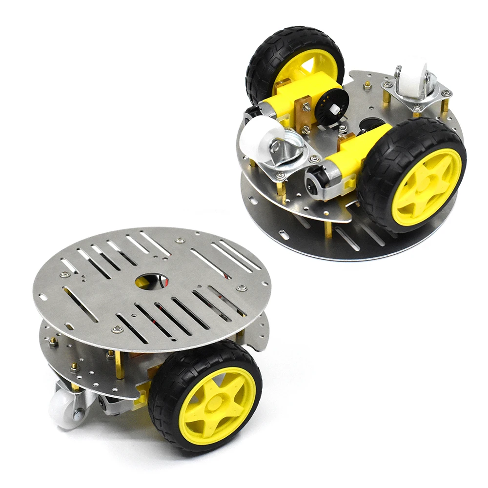 aluminum car chassis DIY ultrasonic intelligent obstacle avoidance car 2WD four-wheel drive chassis