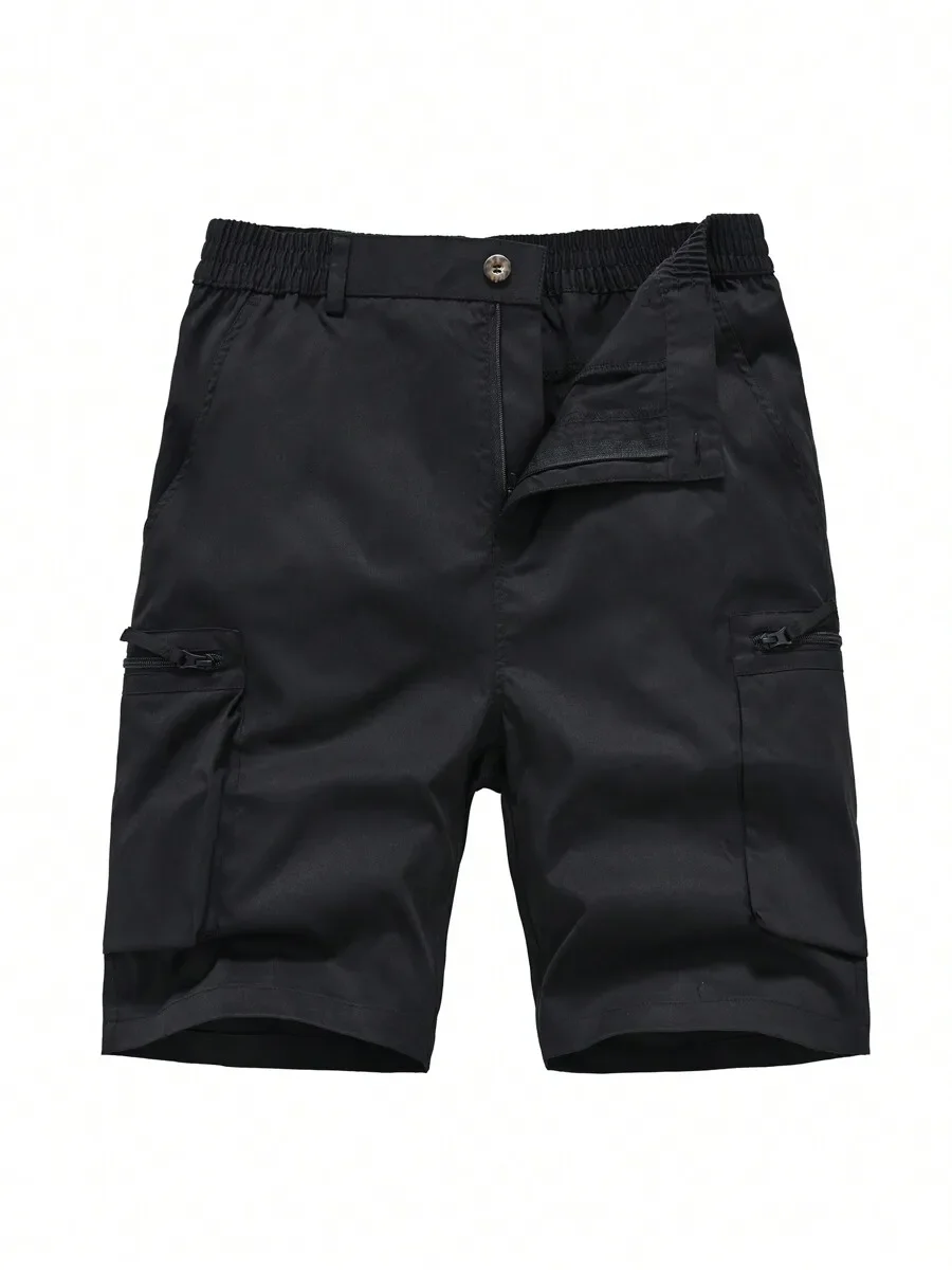 

Mens Casual Cargo Shorts With Stretch Waist And 6 Pockets