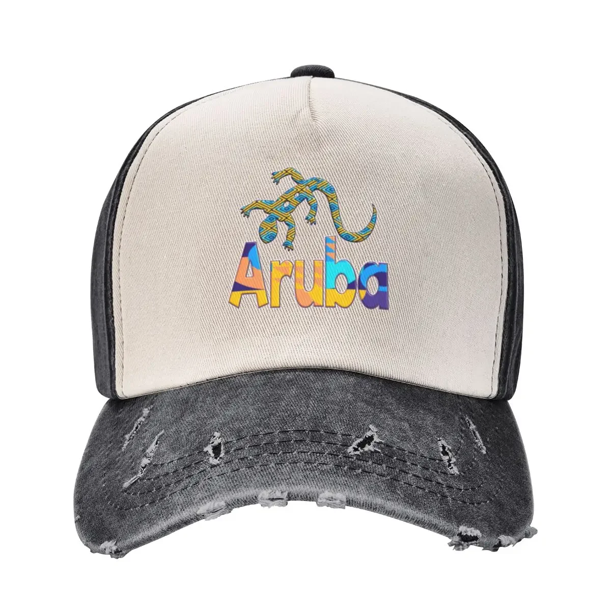 

ARUBA - ONE HAPPY ISLAND - LIZARD PARADISE Baseball Cap tea Hat Sunhat Golf Hat Man Sun Hats For Women Men's