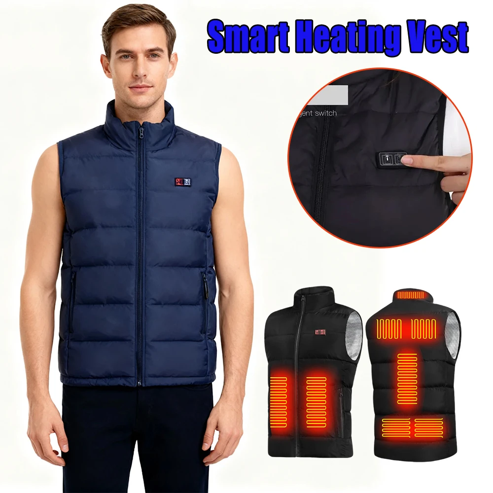 1 قطعة سترة التدفئة الكهربائية الذكية الاحترار سترة USB بالطاقة 9 منطقة الحرارية للرجال النساء الشتاء الدراجات المشي لمسافات طويلة الرياضة