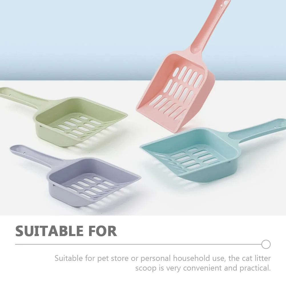 

4Pcs Cat Litter Scooper Durable PP Material Easy Storage Sanitary Cleanup Tool for Pet Store Household Sand Sifter