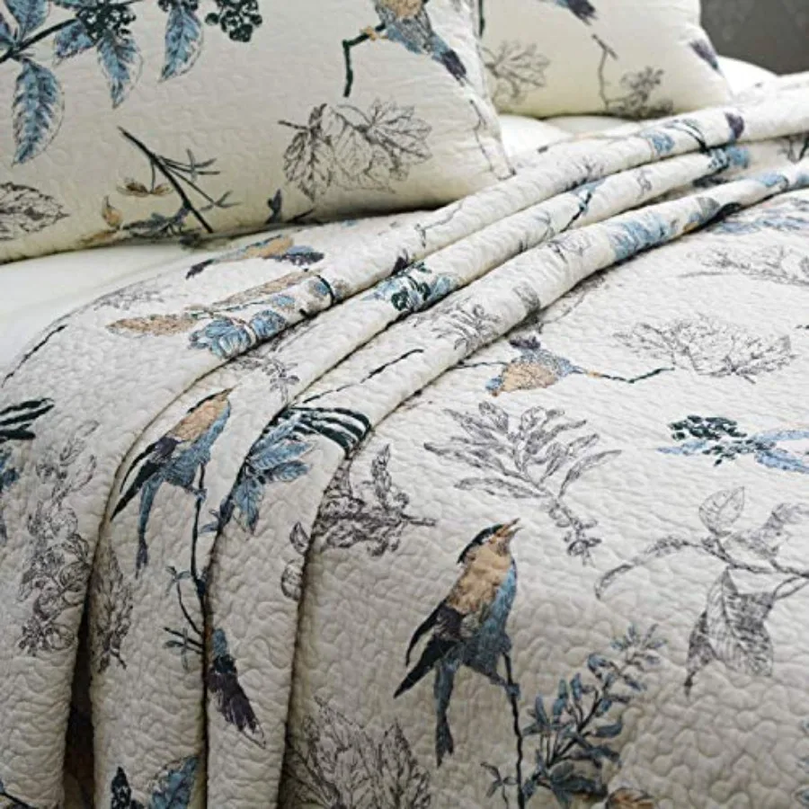 

Size Quilt Set Cotton Birds Farmhouse Bedspread Sets Coverlet Daybed Bed Cover Comforter Set 2-Piece