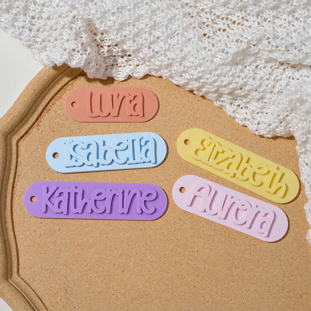 قطعة واحدة من سلسلة مفاتيح PMMA المخصصة - اسم محفور شخصي، تصميم بيضاوي، DIY، منقوش بالليزر، ملحق مثالي للاستخدام اليومي وهدية لطيفة