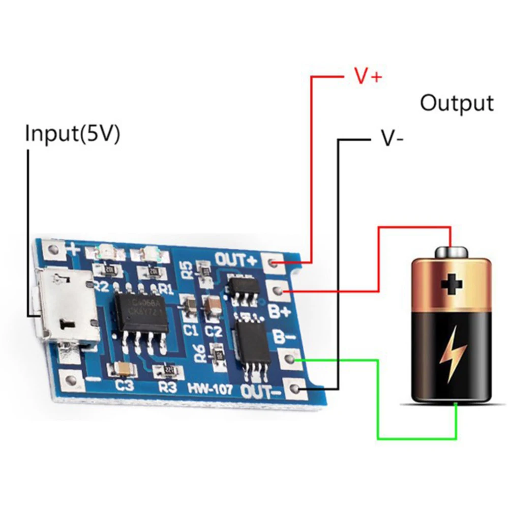 وحدة لوحة شاحن ليثيوم مرنة مع حماية البطارية TYPE C USB 5V 1A (عبوة من 5) للشحن المخصص