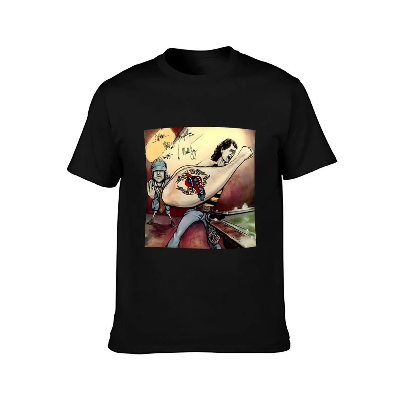 Dirty Deeds Done Dirt Cheap album tongue hand T-Shirt Urban Style Print T-Shirt