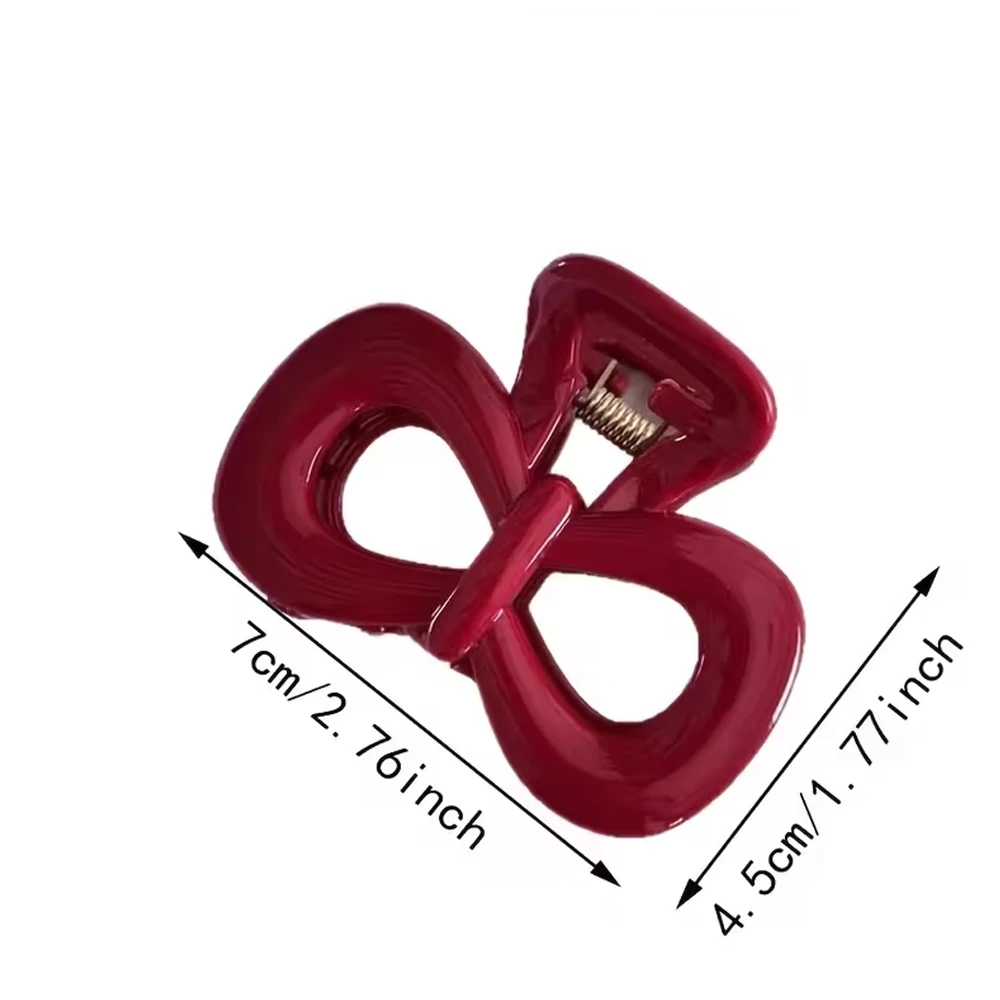 2 Blue Teardrop-Shaped Red Ribbon Hair Clips, High-End Retro Niche Hair Accessories, Suitable for Daily Wear, Beach Vacations, Parents' Day, Back-To-School Season, and Graduation Season Gifts view 3