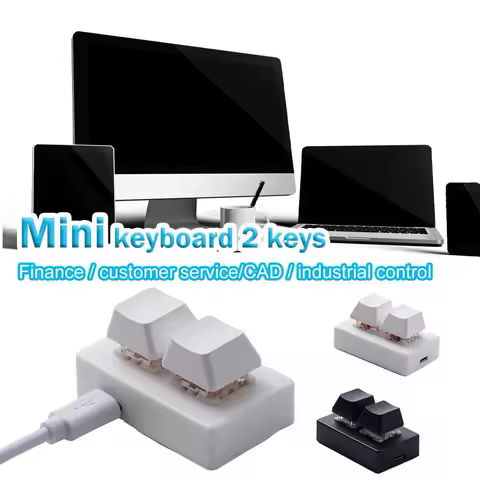2-key Custom Keyboard With RGB Lights Wired Version Custom Mini Keyboard Copy And Paste Mechanical Keyboard