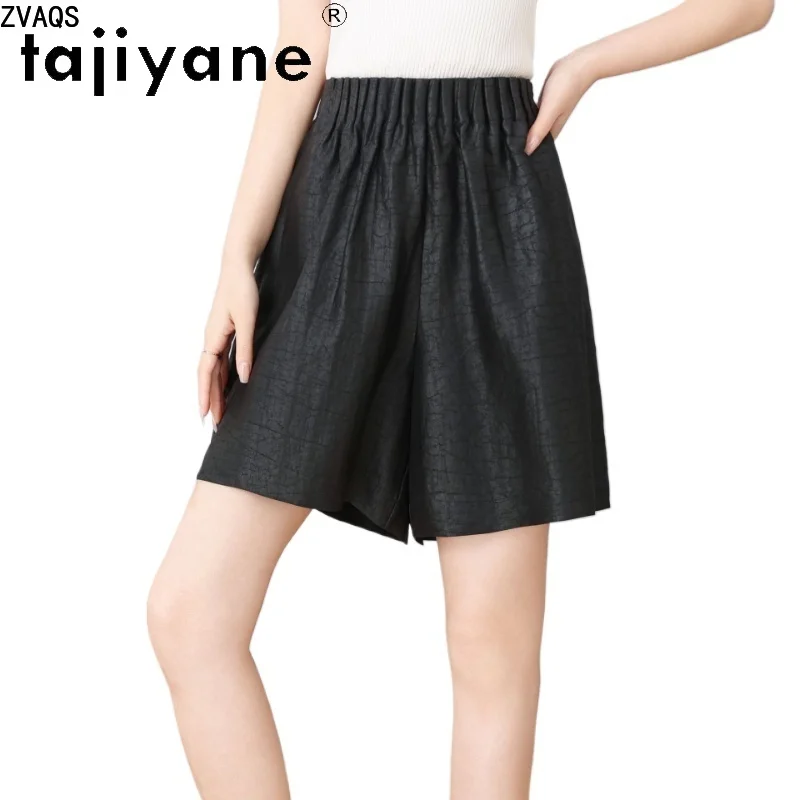 Tajiyane 100% Mulberry Silk Women Shorts Authentic Vintage Xiangyunsha Turtle Pattern Fashion Casual Versatile Short Pants шорты