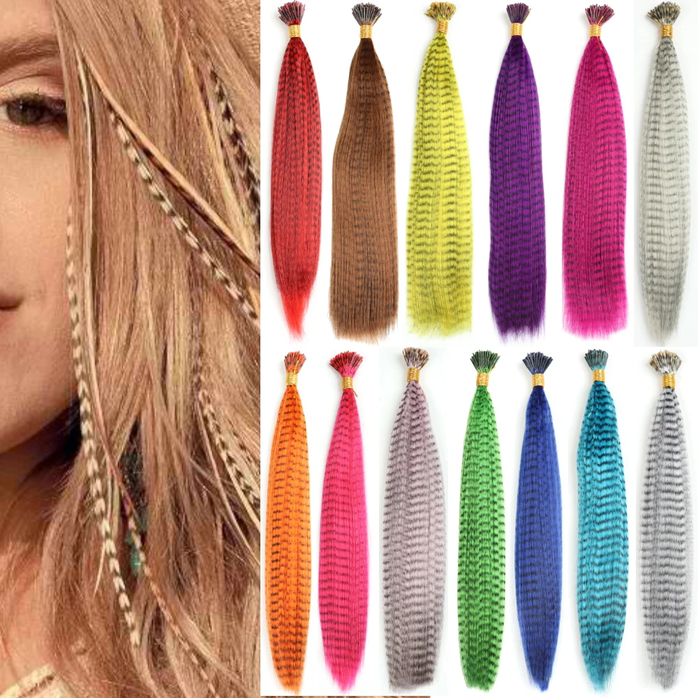 MISSQUEEN Synthetic colorful strands Feathers for hair extension of fake feathers in hair accessories for women hair extensions