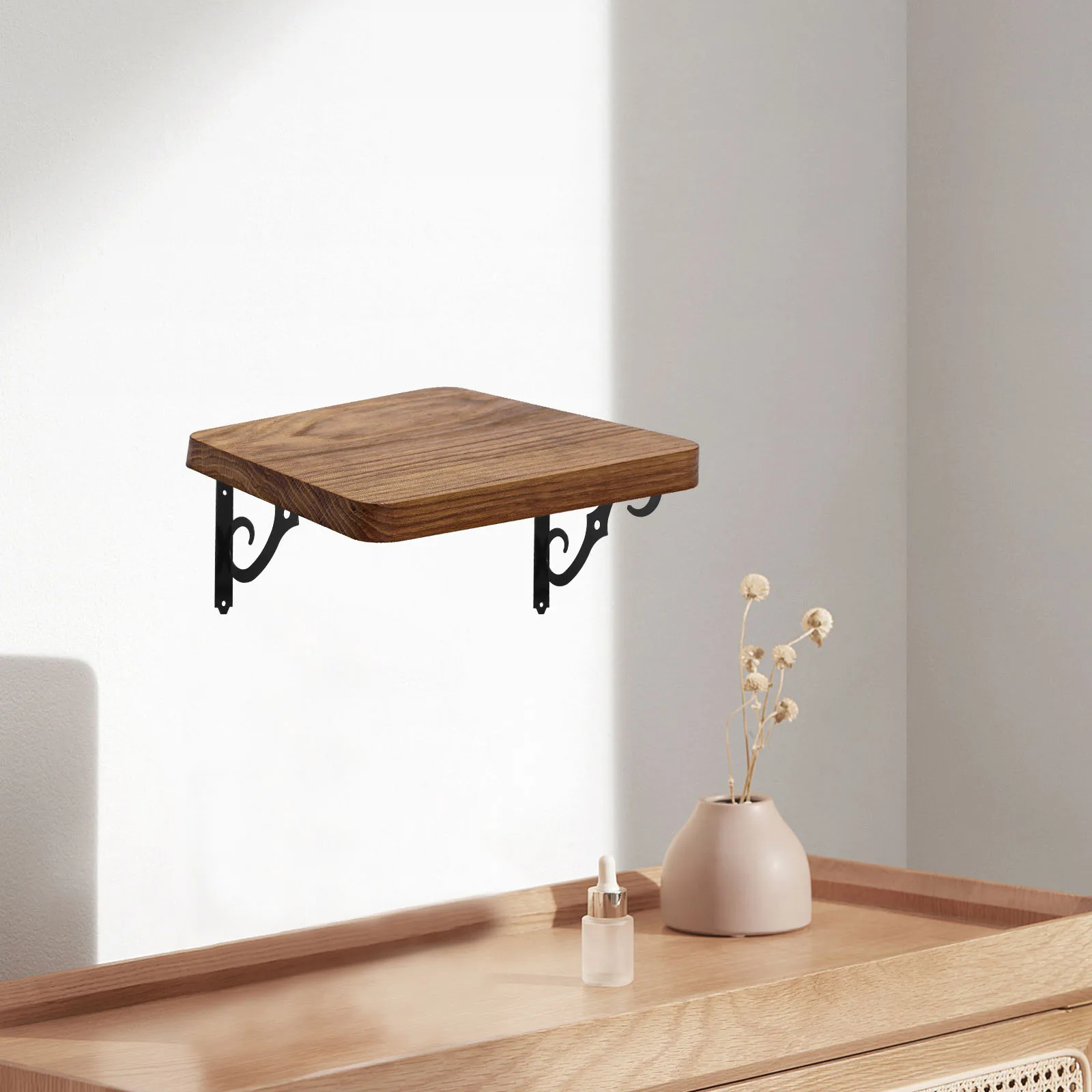 

6 Pcs Shelf Brackets Triangle Shelving Brackets Iron Bookshelf Support 10 Inch Heavy Duty Matte Hardware